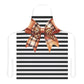 Striped Brown Bow Chef's Apron