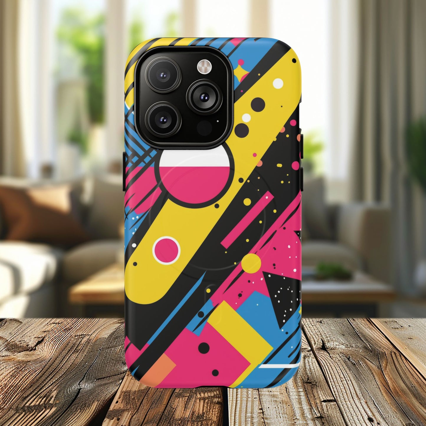 Electric Motion Mix iPhone Cases for Creative Souls | Tough iPhone Magnetic Cases, Stylish Protection, Unique iPhone Accessories, Gift for Art Lovers, Retro Vibes