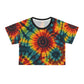 Rainbow Swirl Tie and Dye Crop Tee (AOP)