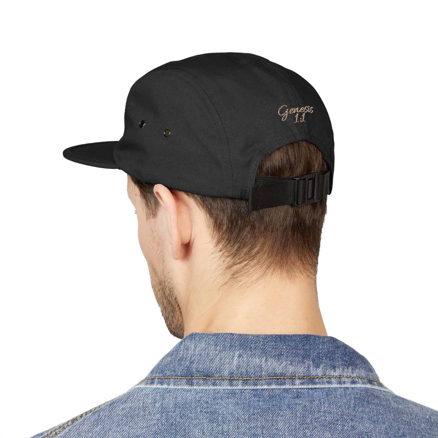 Embroidered 'ELOHIM, GENESIS 1:1'  5 Panel Cap, Trendy Hat, Outdoor Gear, Streetwear Accessory, Unique Gift, Fashion Statement
