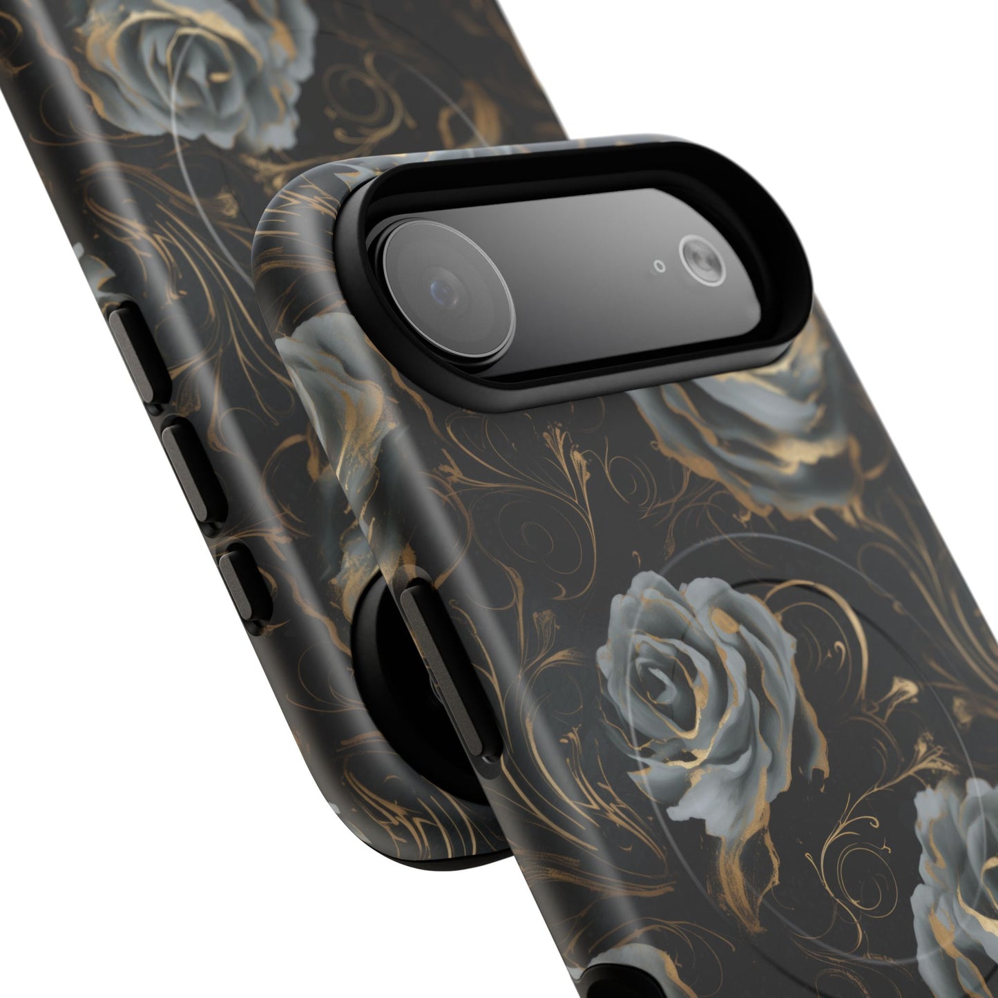 Midnight Bloom Tough iPhone Magnetic Cases,  iPhone 14, iPhone 15, iPhone 16, Pro, Pro Max, Plus MagSafe Case, Protective Tech Accessories, Gift for Her, Floral Design