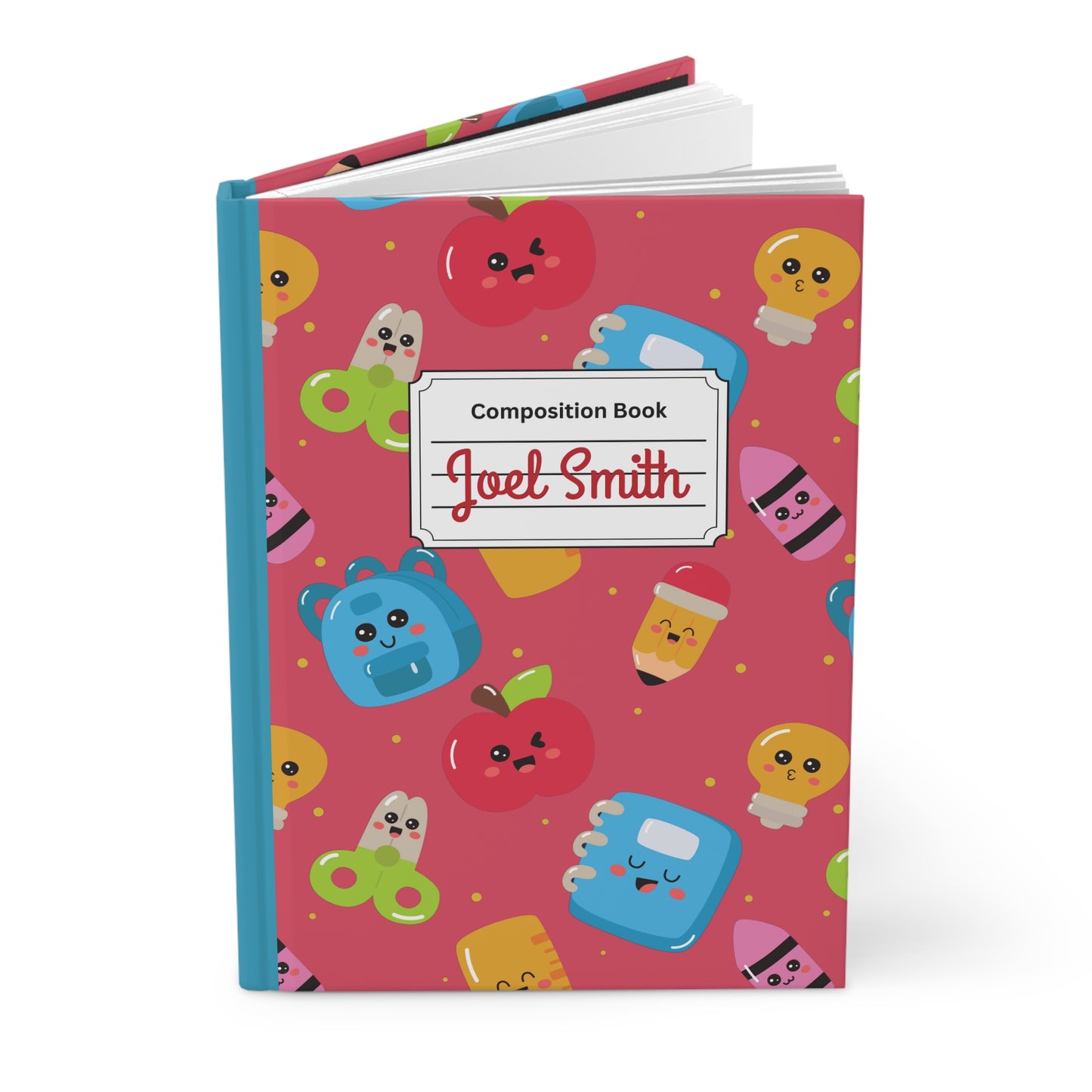 Custom Kawaii Composition Book Inspired Ruled Hardcover Journal for Kids, Fun School Notebook, Customizable Composition Book, Back to School Gift, Learning Organizer