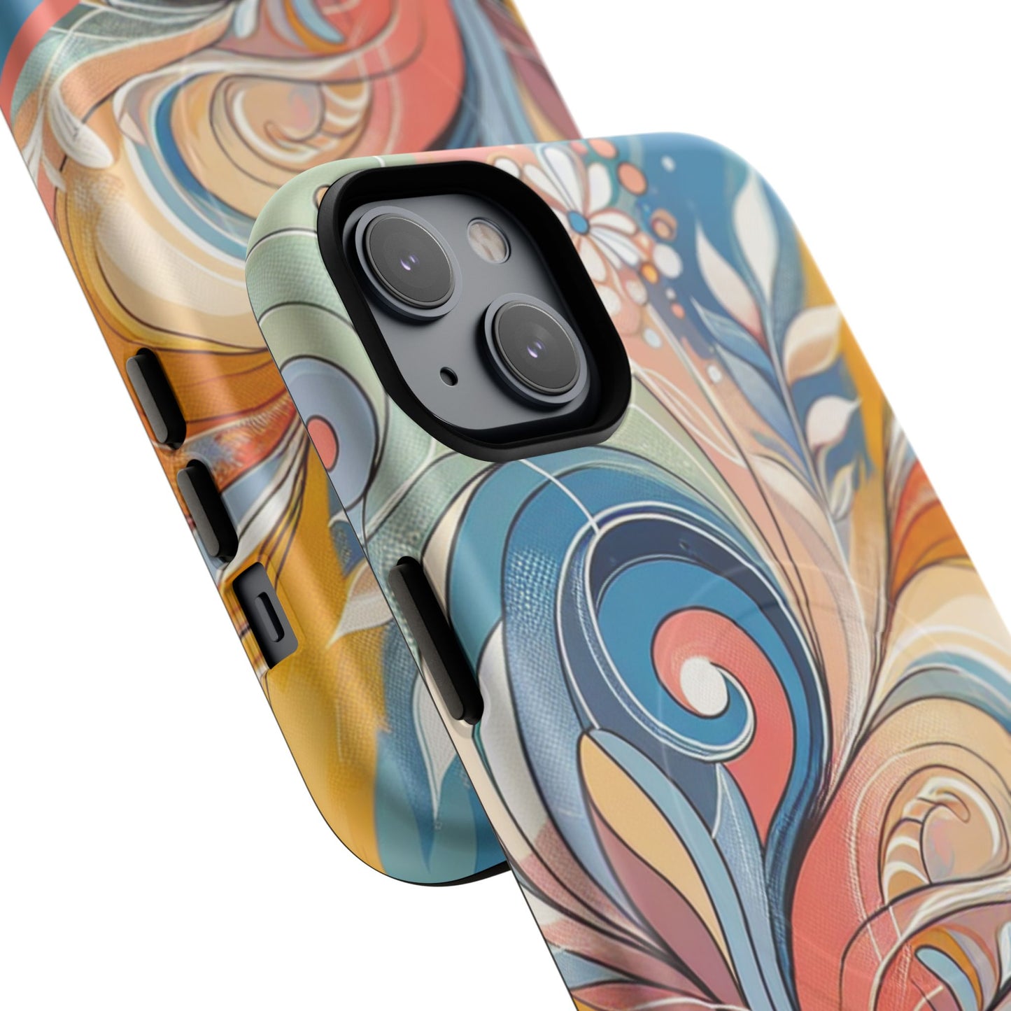 Personalized Sunset Garden Whirl Tough iPhone Magnetic Case for iPhone, Artistic Phone Cover, Durable Protection, Gifts for Her, Unique Style