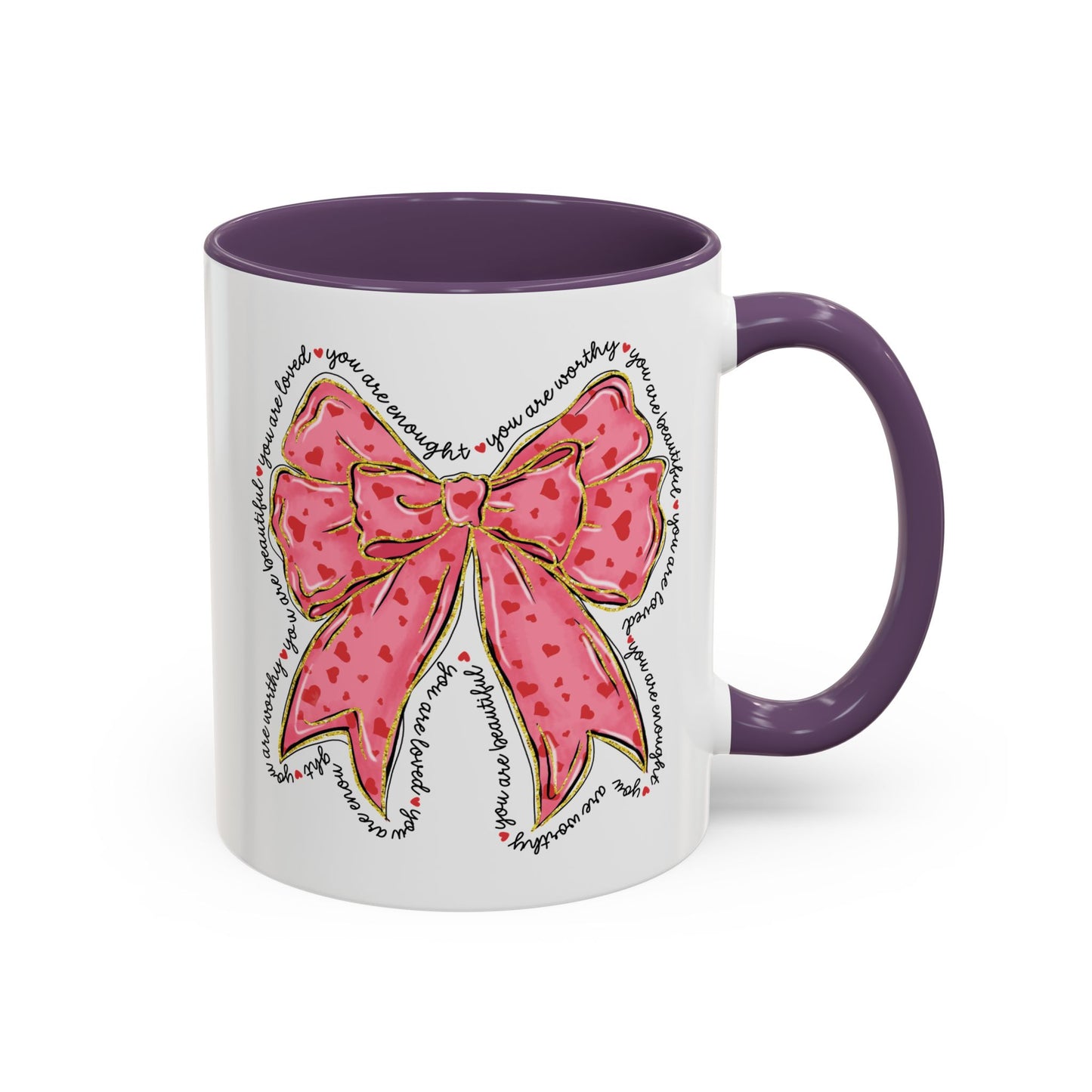 Affirmation Bow Accent Coffee Mug (11oz).