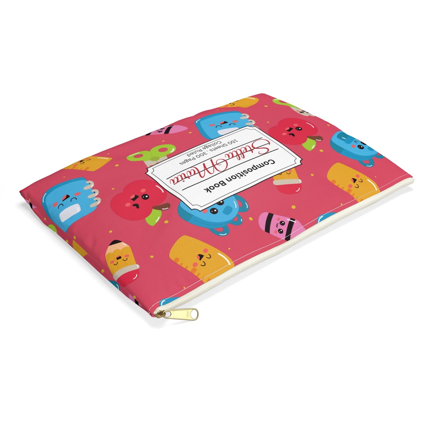 Personalized Kawaii Composition Book Inspired Accessory Pouch, Kids School Supplies, Classroom Organizer, Teacher Gift, Fun Stationery Case, Back to School