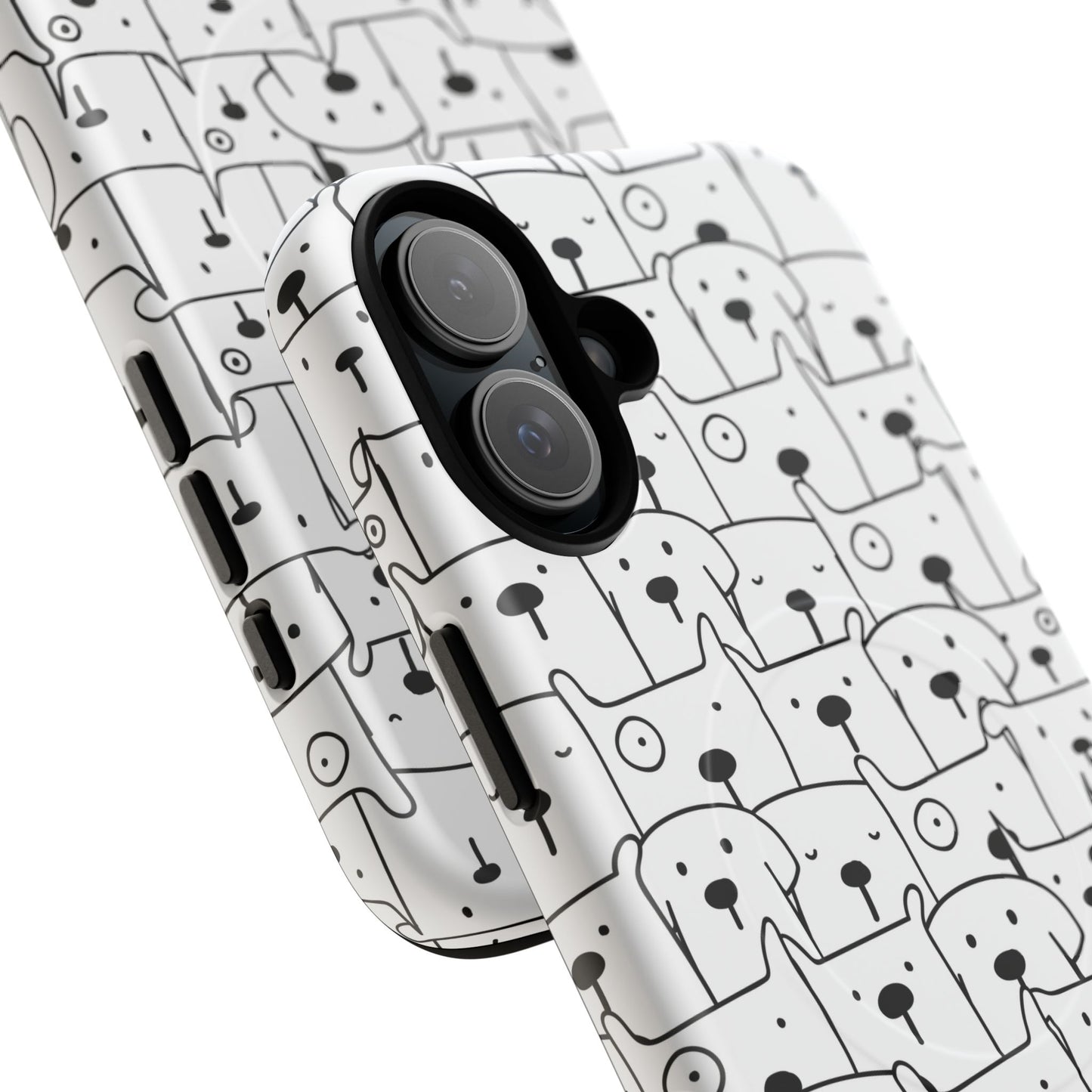 Cute Woof Line-Up iPhone Case, Tough Magnetic Case for Pet Lovers, Stylish Phone Accessory, Gift for Dog Owners, Protective Pet Case