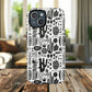 Abstract Monochrome Tough Magnetic iPhone Cases, Stylish Phone Cover, Durable Phone Protector, Modern Tech Accessories, Unique Gift Ideas