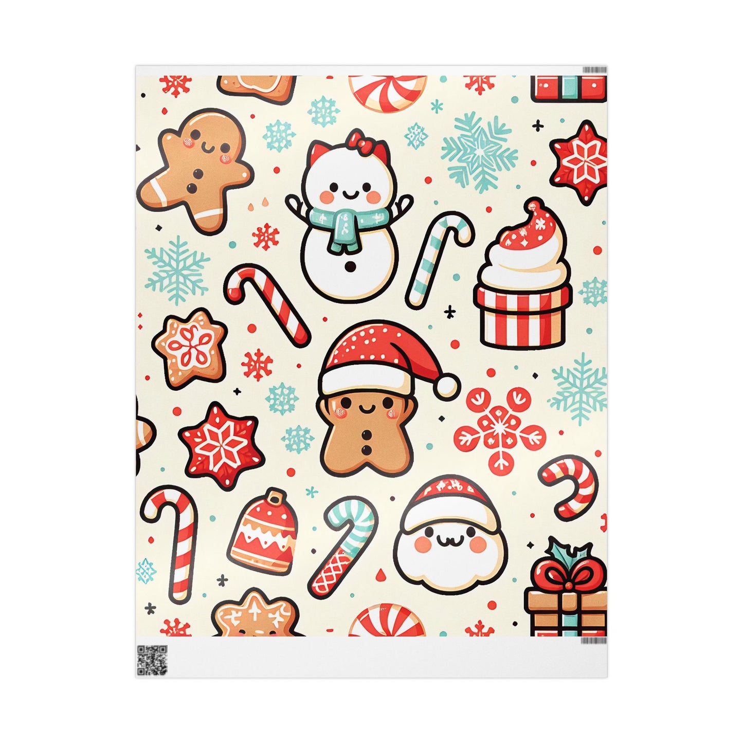 Wrapping Papers - Cream Ginger Bread Holiday Collection - Matte or Glossy Finish - 90gsm Paper