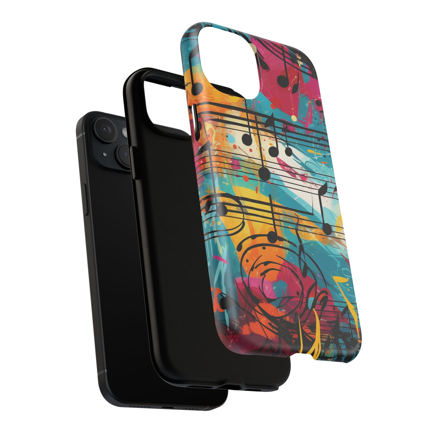 Vibrant Music Note Phone Case, Tough Magnetic Case, Music Lover Gift, Colorful Phone Accessory, Customizable Phone Cover, Unique Gift Idea