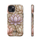 Personalized Lotus Floral Stained Glass Effect Tough Phone Case