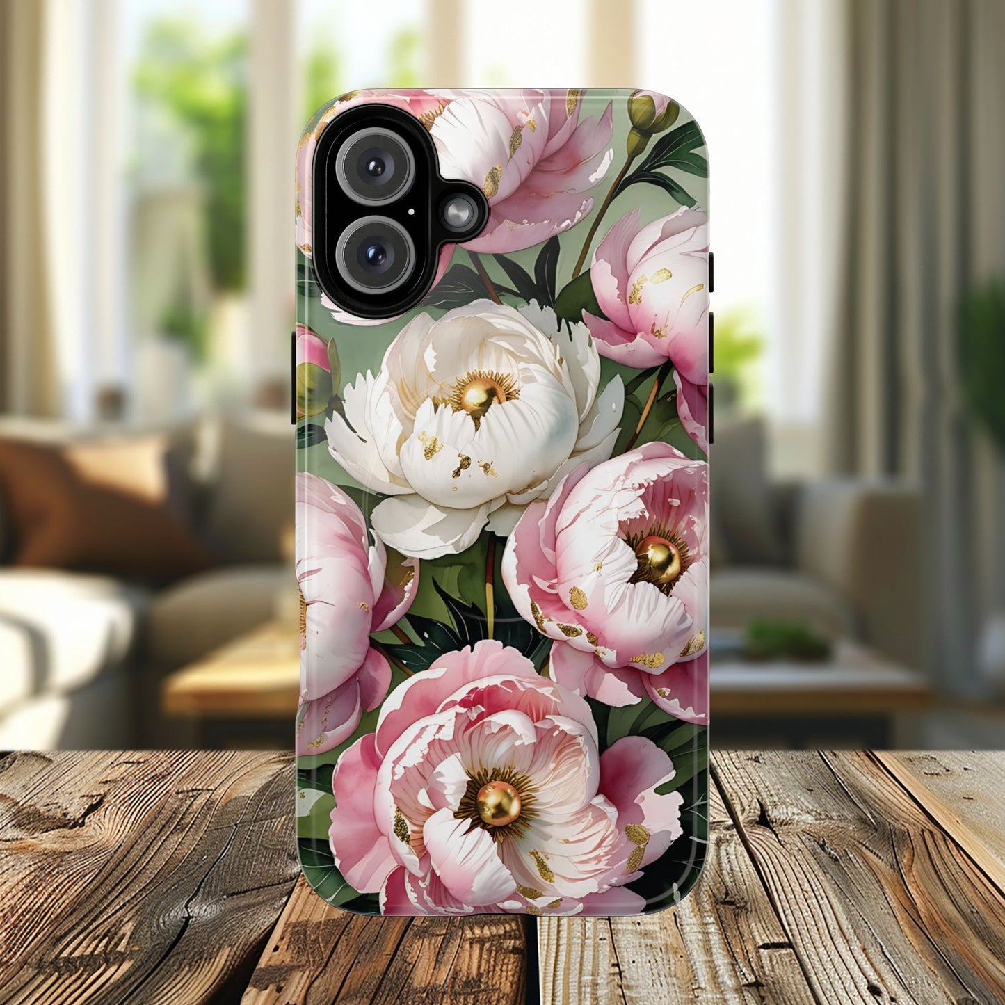 Floral Peonies Tough Magnetic Phone Cases, Durable Floral Phone Cover, Chic Flower Case, Stylish Phone Protector, Gift for Her