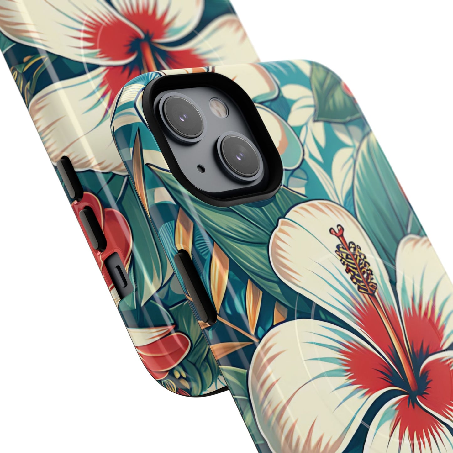 Tropical Hibiscus MagSafe® iPhone® Tough Case - Stylish Phone Protection Gift for Nature Lovers, Vibrant, Summer Vibes.