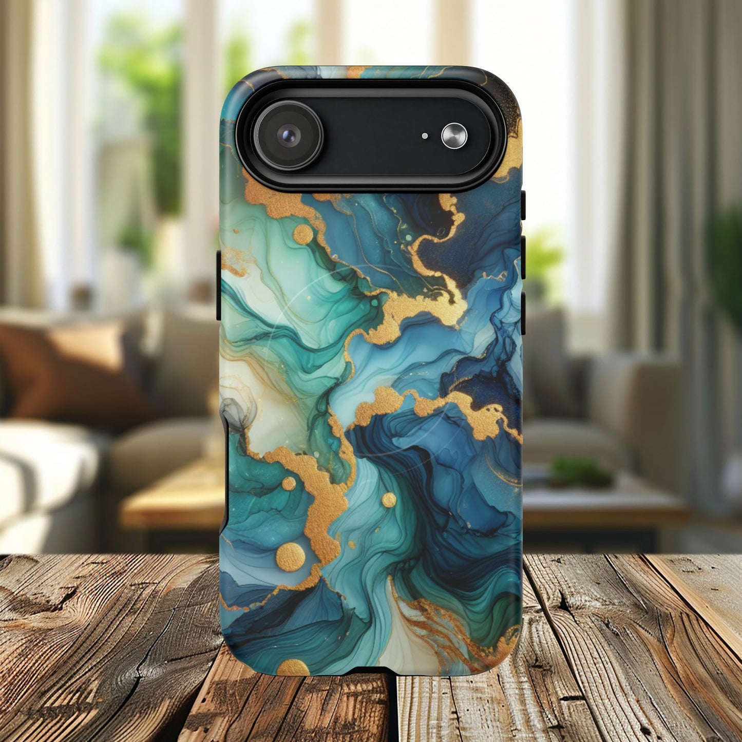 Ocean Quartz Luxe Marble Pattern Tough Magnetic iPhone Case, Phone Accessories, Luxury Gift, Durable iPhone Cover, Unique Design for iPhone Users.