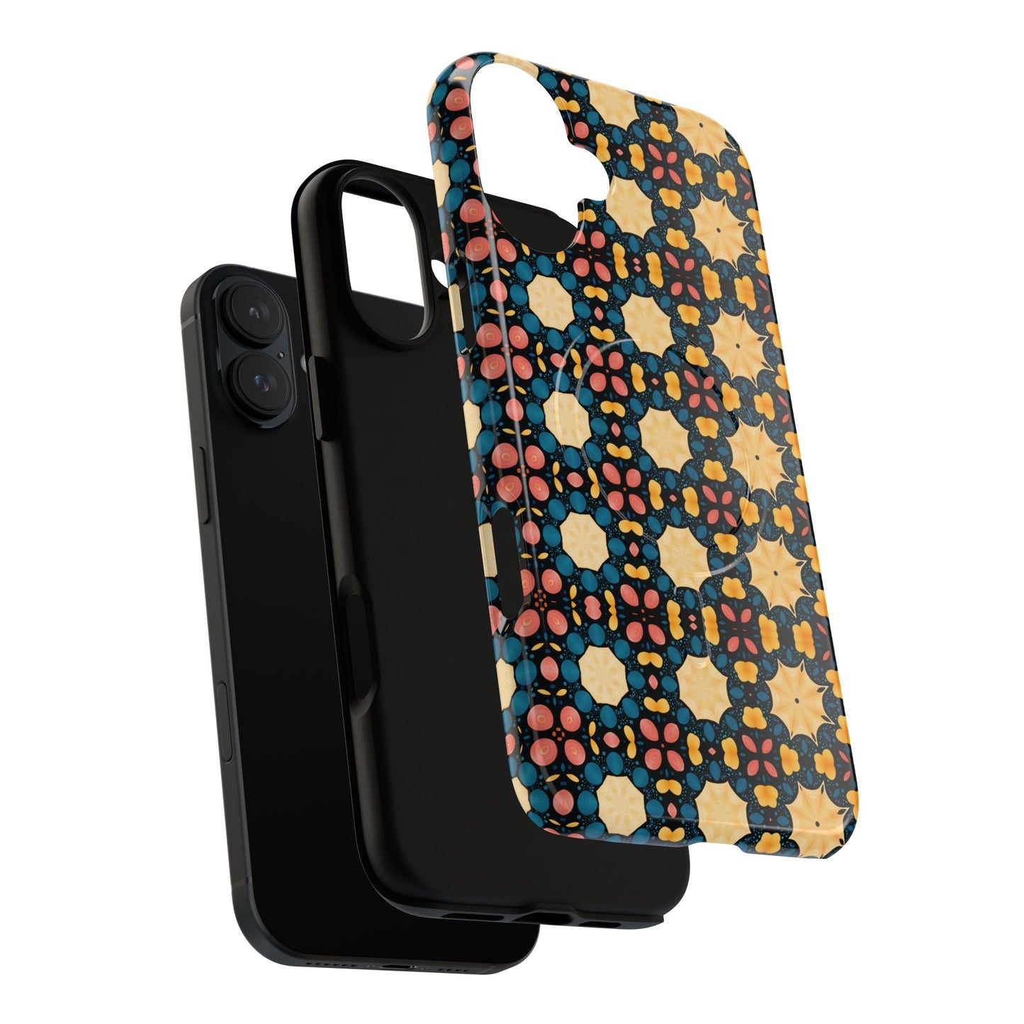 Celestial Spice Tiling Colorful Tough Magnetic iPhone Case, Unique iPhone Cover, Artistic Mobile Shell, Durable Design Accessory, Trendy Gift Idea, MagSafe® iPhone Case.