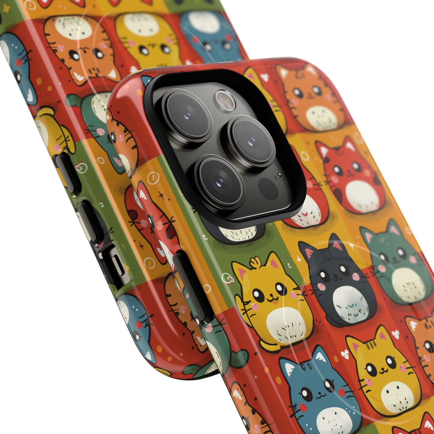 Cute Kawaii Cat iPhone Case, Tough Magnetic iPhone Case, Animal Lover Gift, Kawaii iPhone Cover, Fun Cat Design