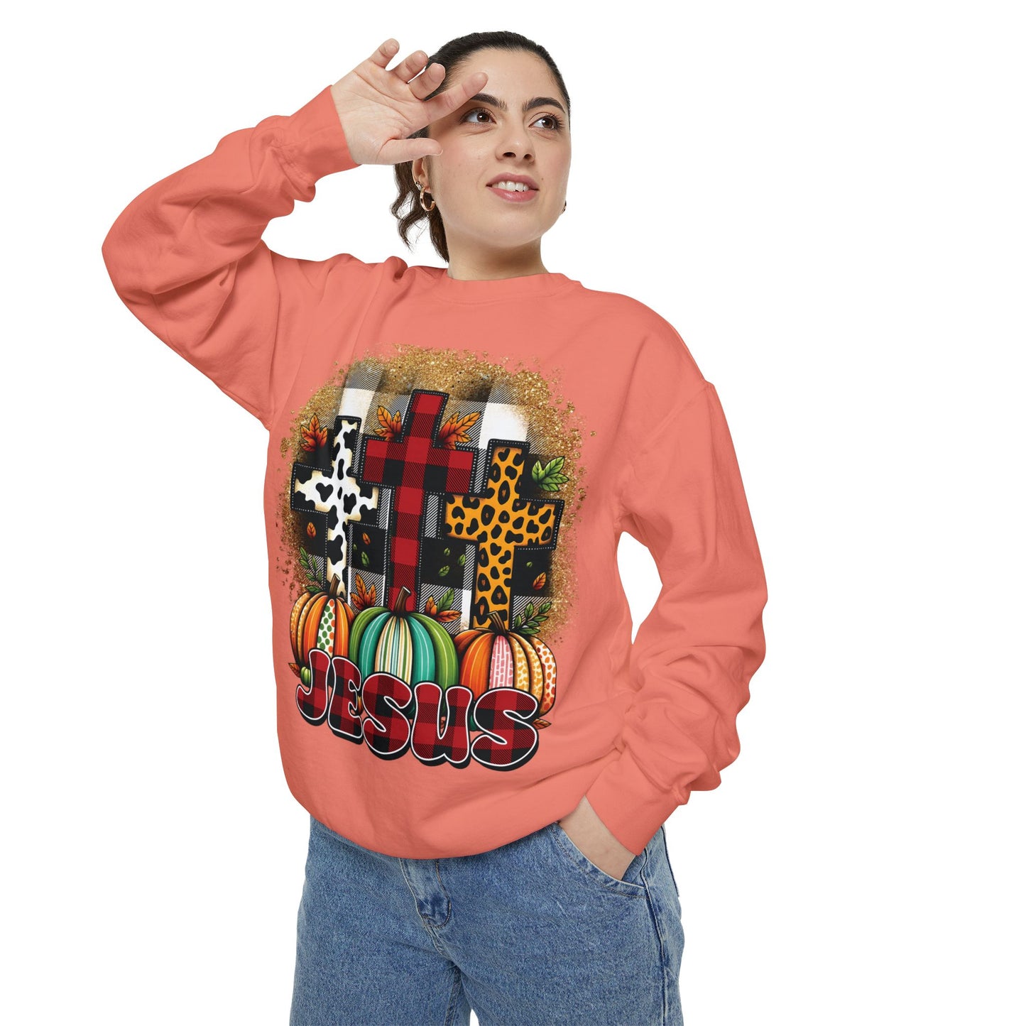 Faithful Harvest Cross Unisex Garment-Dyed Sweatshirt