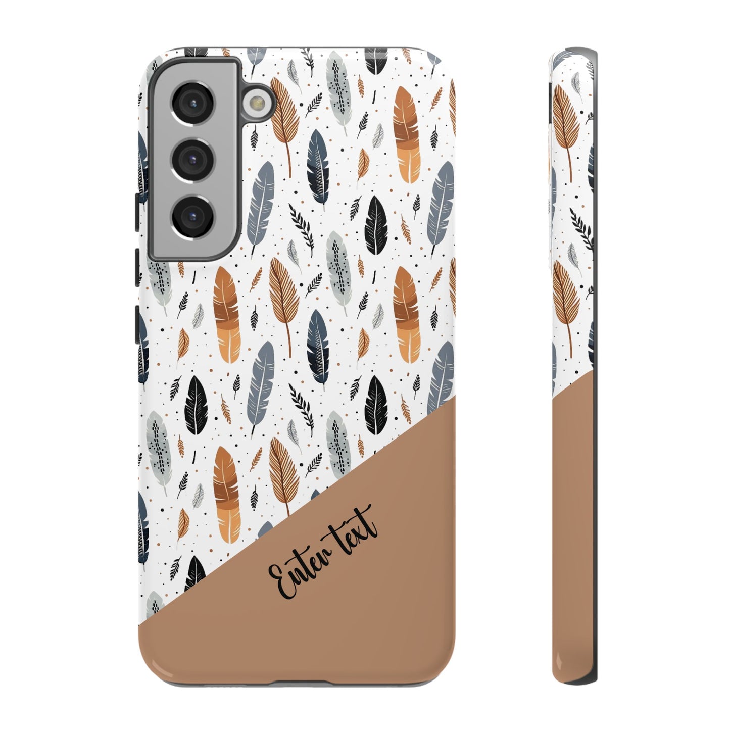 Personalized Whispering Feathers Tough Case — Dark Feather Protective Phone Case for Samsung & Google
