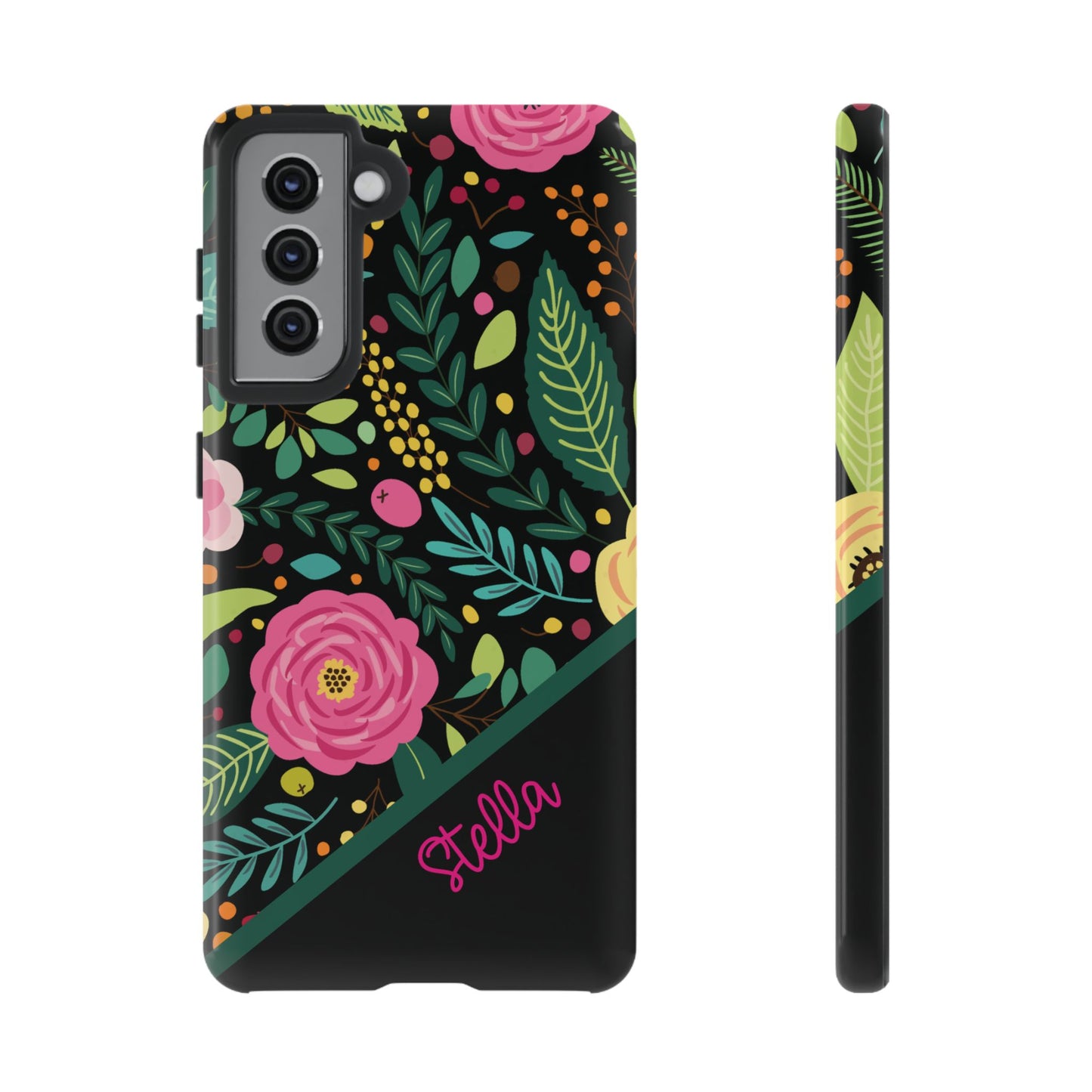 Personalized Floral Fantasy Samsung and Google Pixal Phone Case – Personalized Tough Cases with Colorful Garden Design