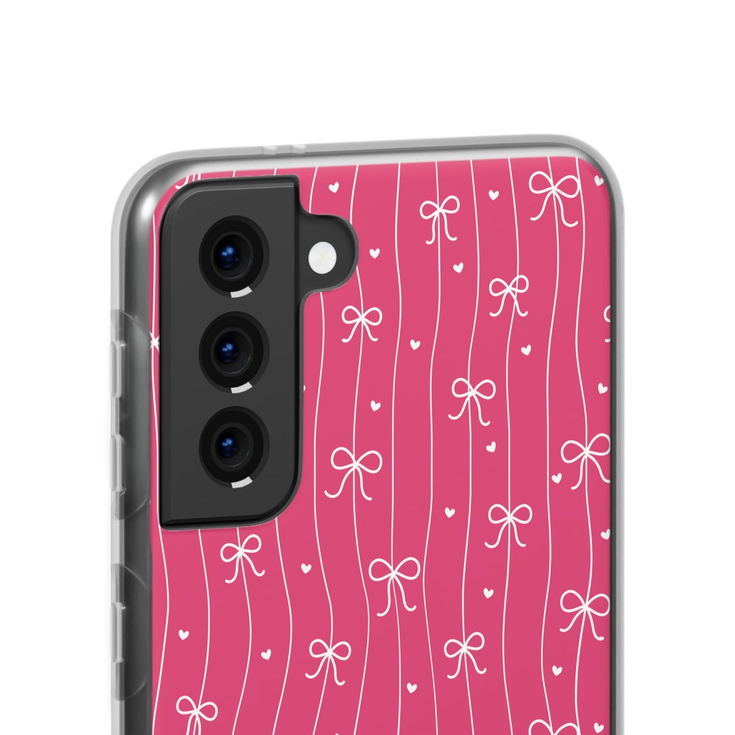 Personalized Pink Bow Coquette Slim Flexi iPhone and Samsung Cases — Custom Name or Affirmation