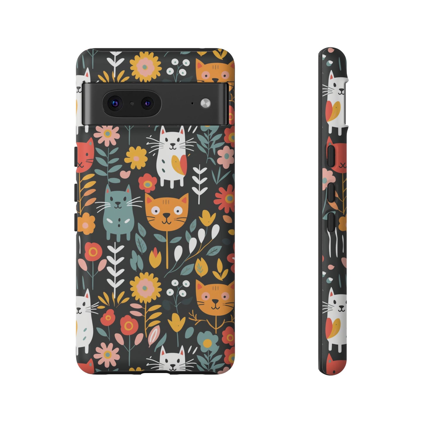 Whimsical Feline Garden iPhone, Samsung or Google Pixel Tough Cases
