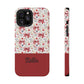 Personalized Rosette Coquette Floral Bow iPhone and Samsung Impact-Resistant Case — Custom Name Case