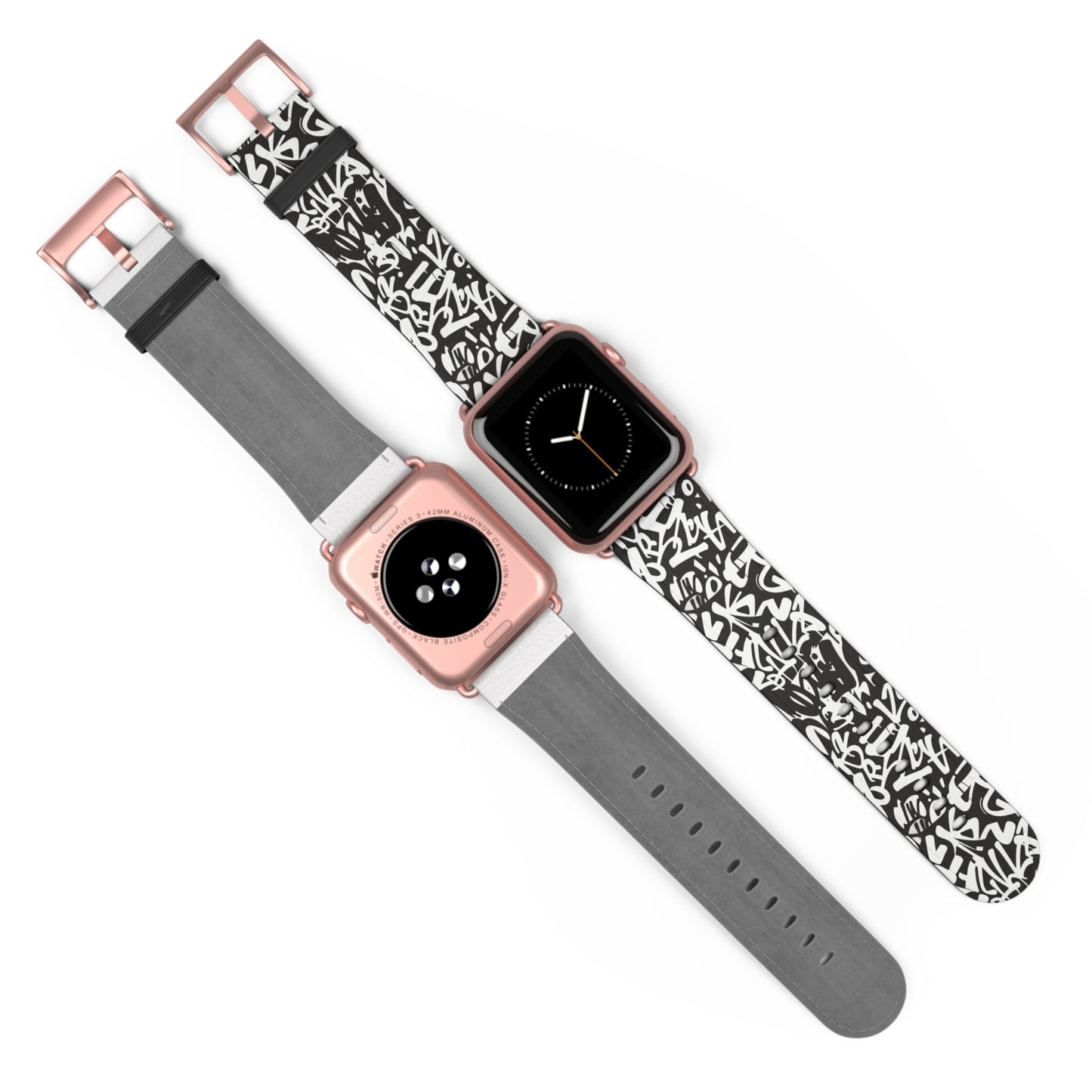 Urban Graffiti Print Watch Band - Trendy Accessory for Everyday Use,