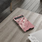 Personalized Cherry Blossom Tough Phone Case — Pink Floral Protective Case for Samsung & Google