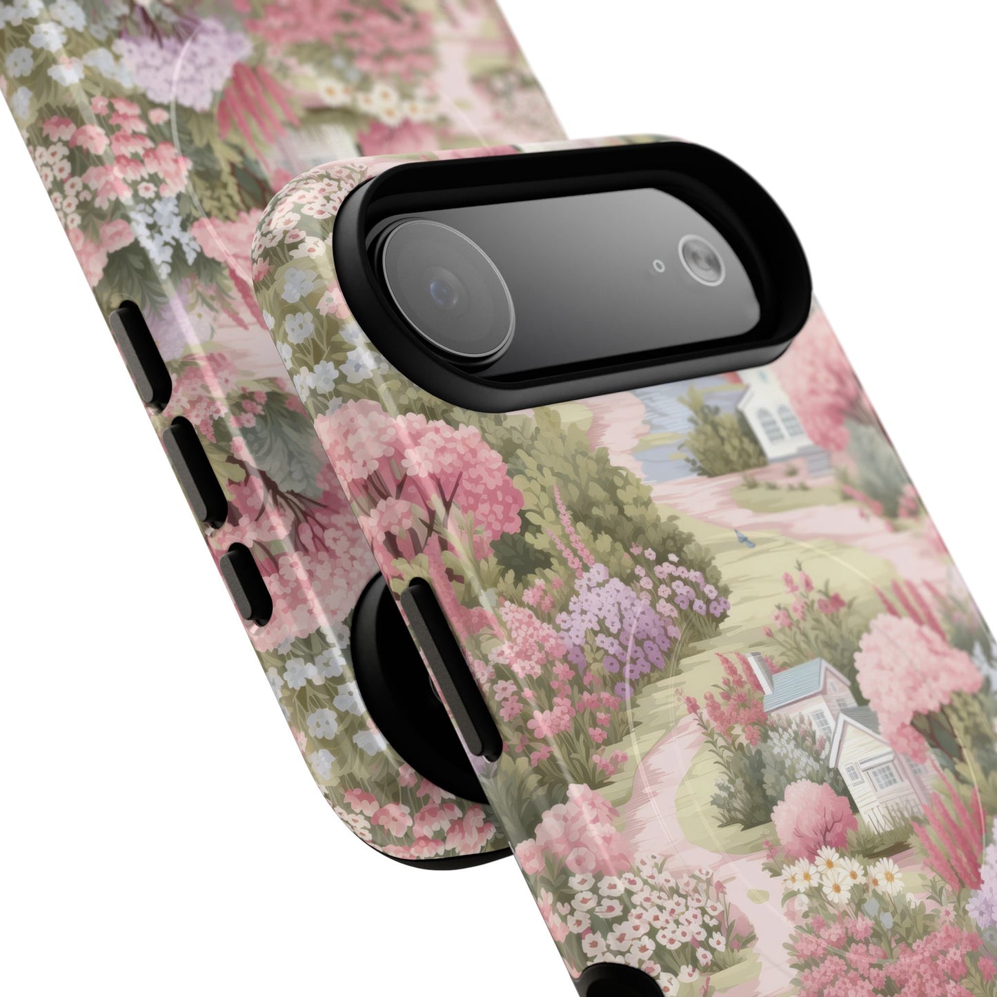 Whispers of Spring Lane Tough iPhone Magnetic Case, Floral iPhone Protection, Gift for Nature Lovers, Spring Accents, Durable Design, Customizable iPhone Cases