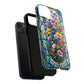 Floral Stained Glass Tough Magnetic Case, Durable Phone Cover, Gift for Nature Lovers, Unique Floral Design, Phone Accessories for All Occasions.