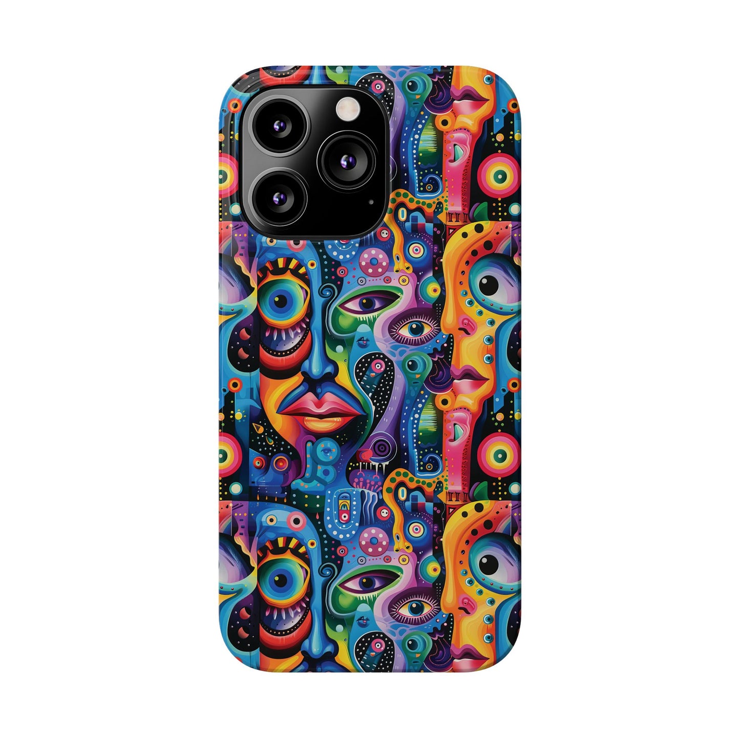 Psychedelic Visions Slim iPhone Case - Vibrant Design for Artistic Souls