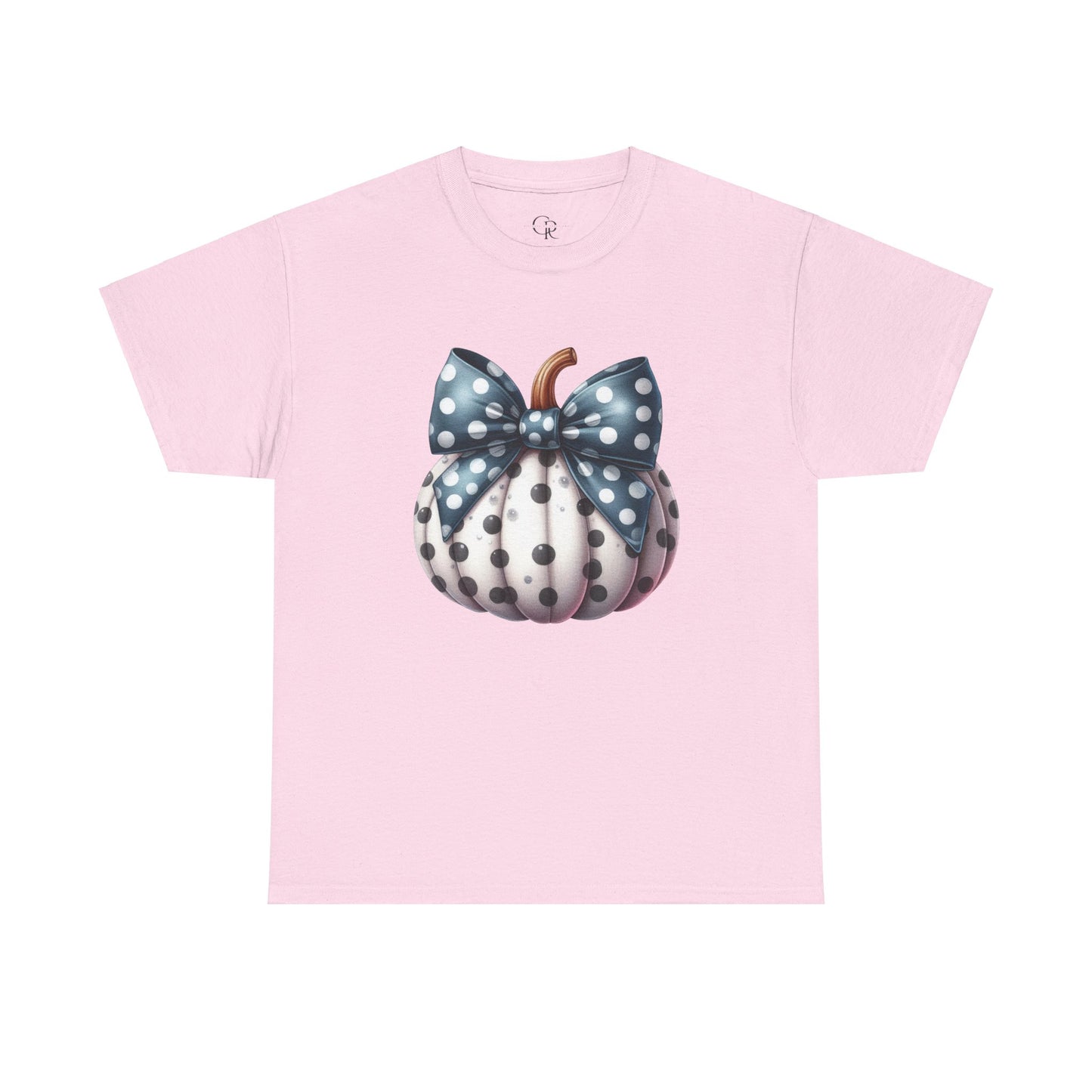 Polka Dot Pumpkin Charm Unisex Heavy Cotton Tee