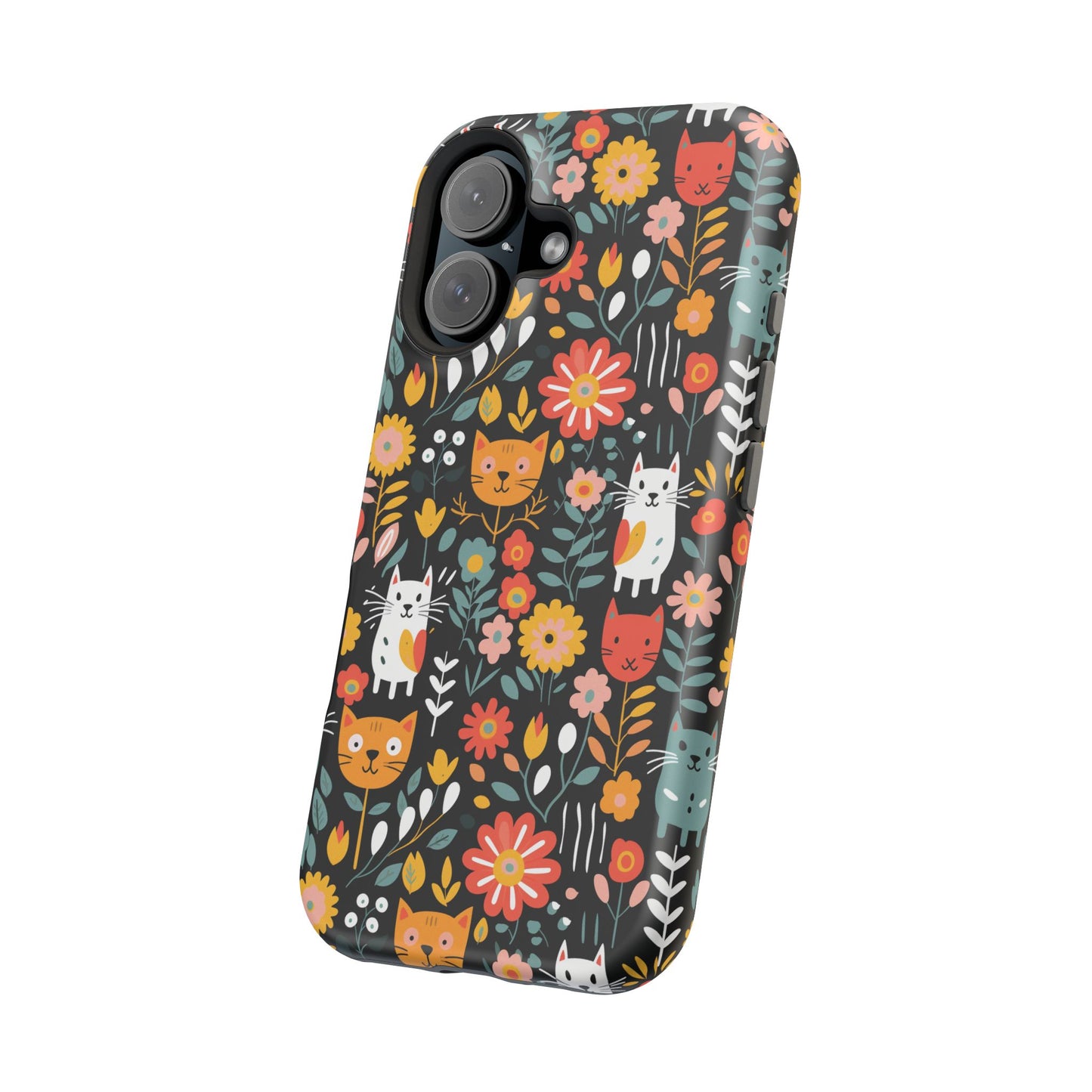 Whimsical Feline Garden Magnetic Tough iPhone Cases