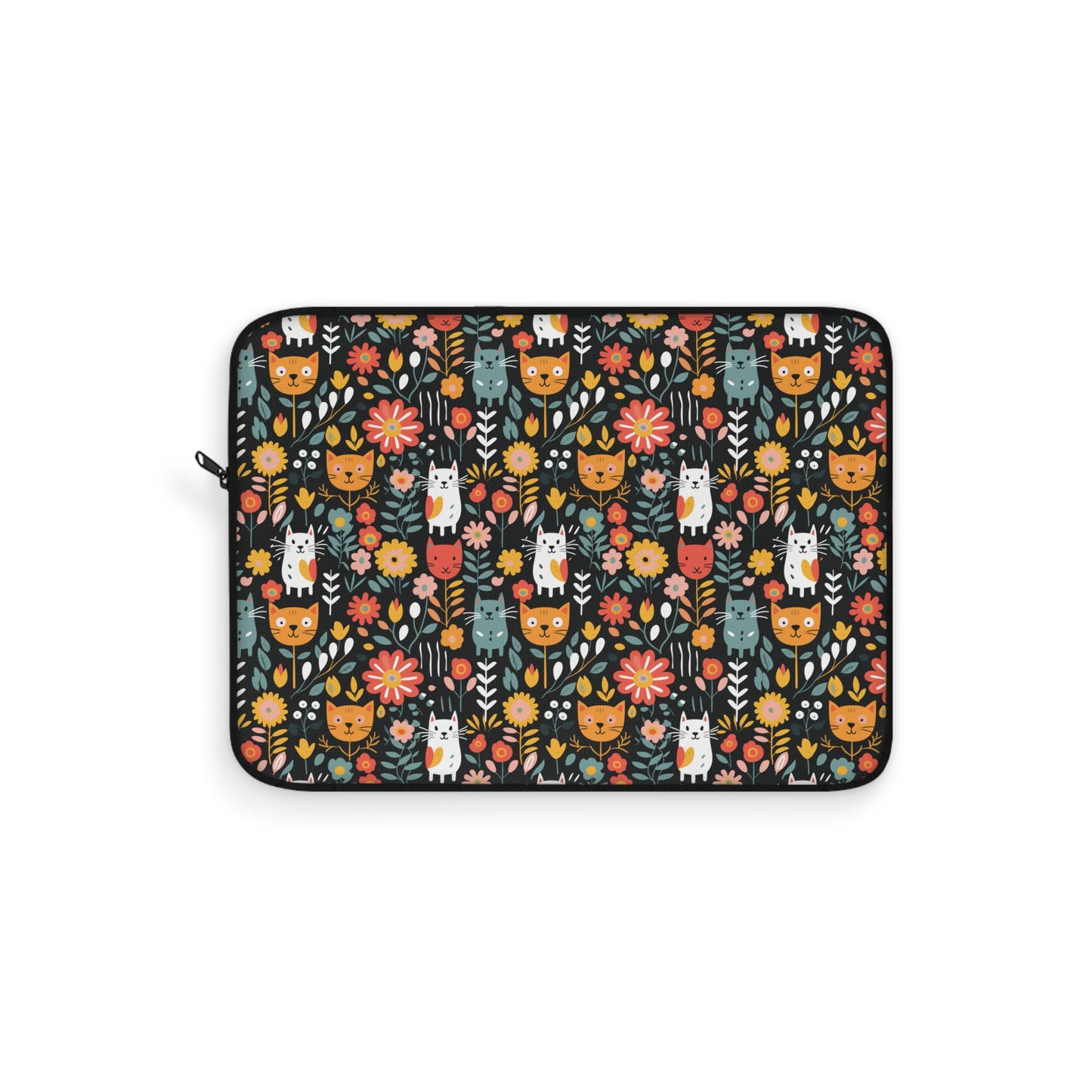 Whimsical Feline Garden Laptop Sleeve