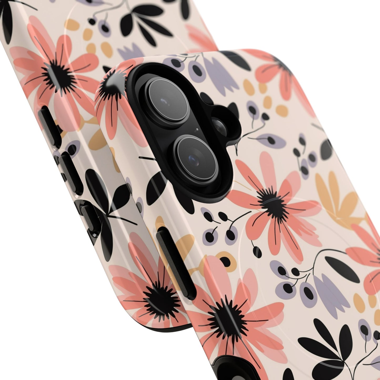 Stylish Soft Petal Noir iPhone Case, Floral iPhone Accessory for Her, Tough iPhone Magnetic Cases, Trendy iPhone Cover, Gift for Friends, Summer Vibes