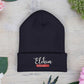 Embroidered 'ELOHIM, GENESIS 1:1' Classic Cuffed Beanie - Cozy Winter Hat, Streetwear Accessory, Personalized Gifts, Religious Apparel, Unisex Beanie