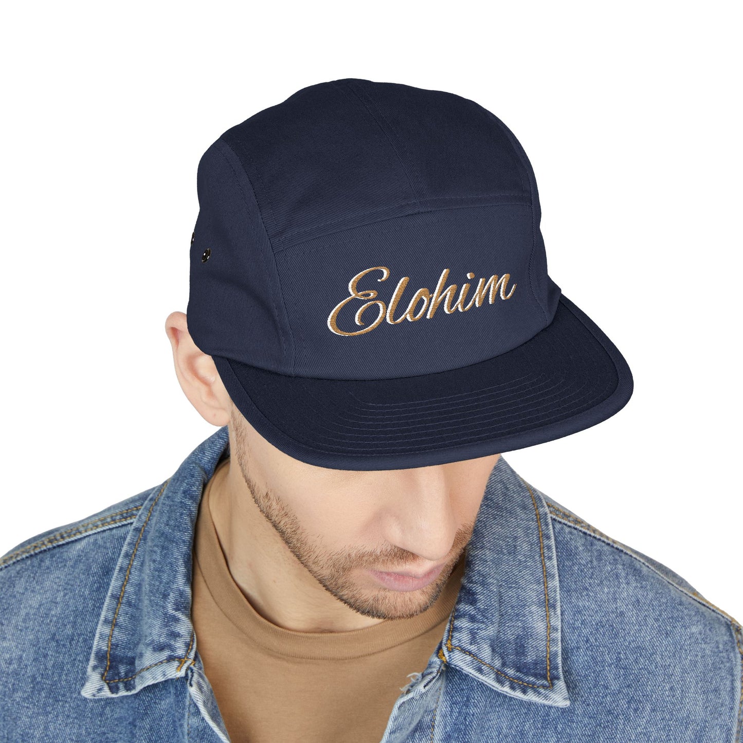 Embroidered 'ELOHIM, GENESIS 1:1'  5 Panel Cap, Trendy Hat, Outdoor Gear, Streetwear Accessory, Unique Gift, Fashion Statement