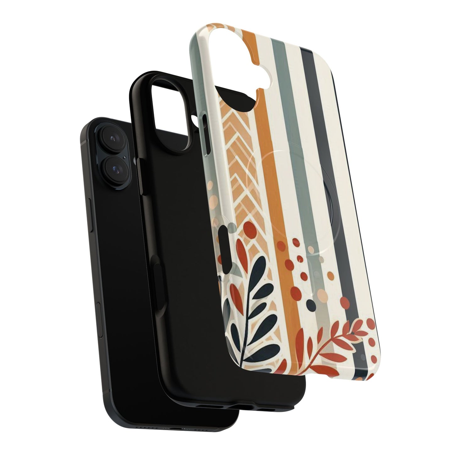 Terracotta Trails Tough Magnetic iPhone Cases for Everyday Use, Floral Patterned Stability Case, Gift for Her, Durable iPhone Accessory.