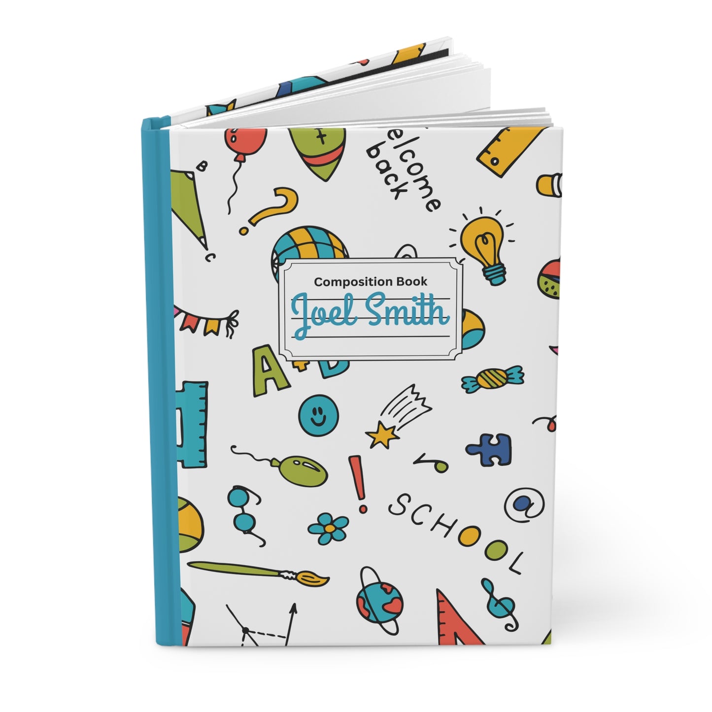 Custom Brown Classroom Couture Composition Book Inspired Ruled Hardcover Journal for Kids, Fun School Notebook, Customizable Composition Book, Back to School Gift, Learning Organizer