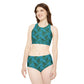 Blue Tropical Bliss Sporty Bikini Set (AOP)