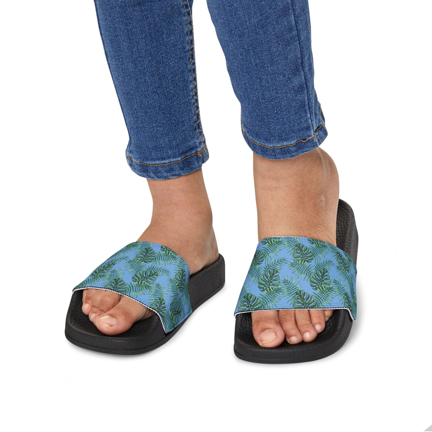 Tropical Bliss Blue Youth Removable-Strap Sandals