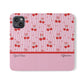 Personalized Cherry Blossom Dreams Flip iPhone and Samsung Cases — Wallet Folio with Name & Affirmation.