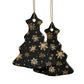 Black and Gold Snowflake Elegance Ceramic Ornaments (1pcs, 5pcs, 10pcs, 20pcs)