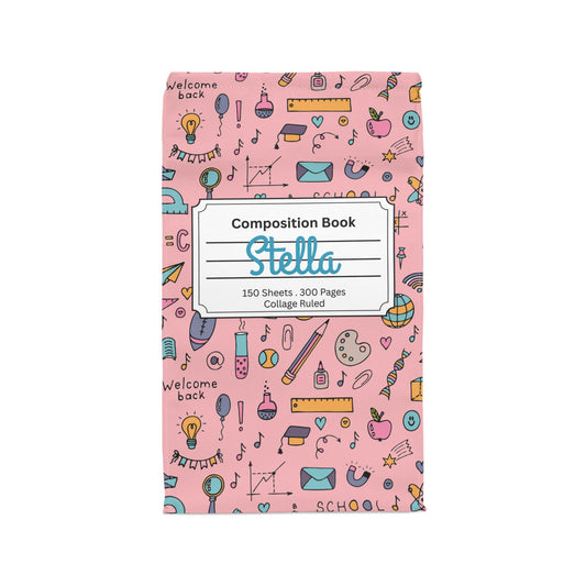 Custom Pink Chalkboard Chic Composition Book Inspired Stylish Polyester Lunch Box for Kids - Perfect for School, Picnics, or Snacks | Personalized ABC Design, Back to School, Family [...]