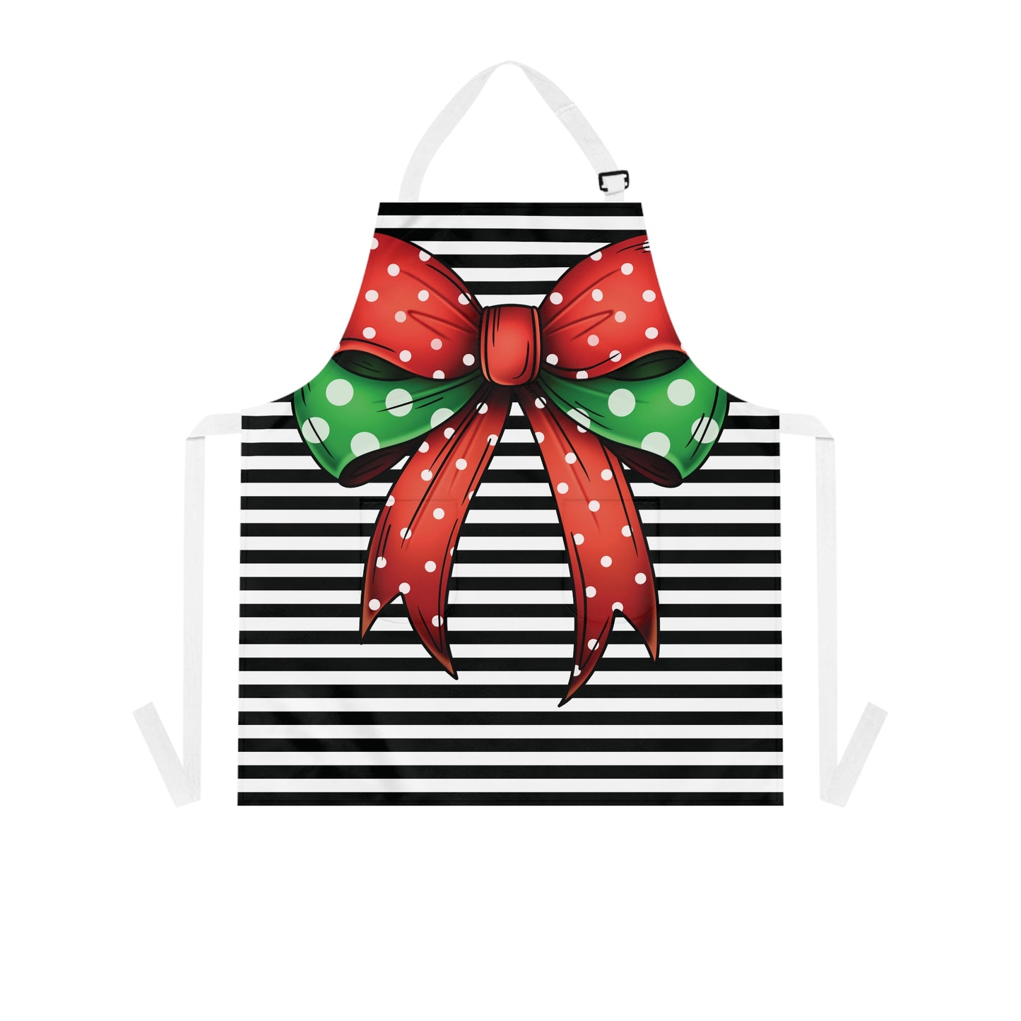 Striped Red Polka Dot Bow Grilling Apron AOP.