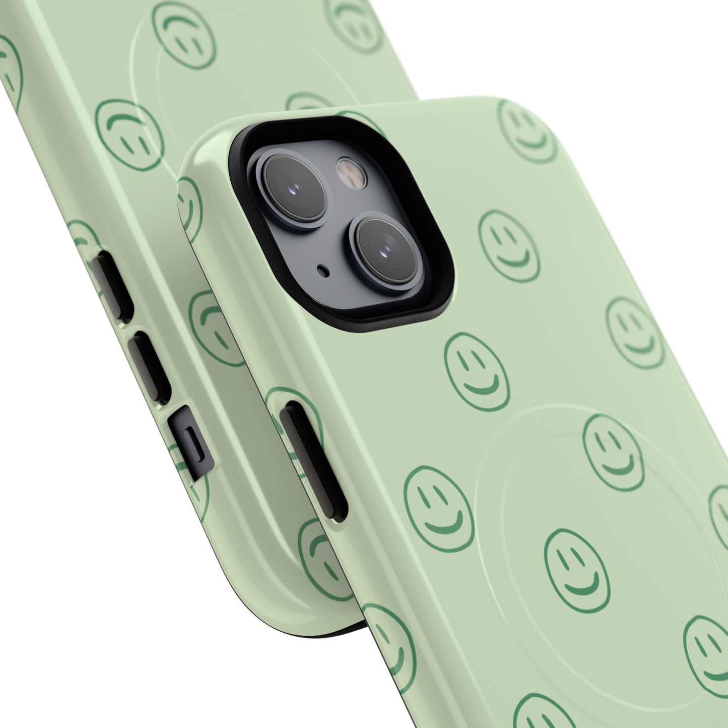 Green Smiley Face Magnetic iPhone Case