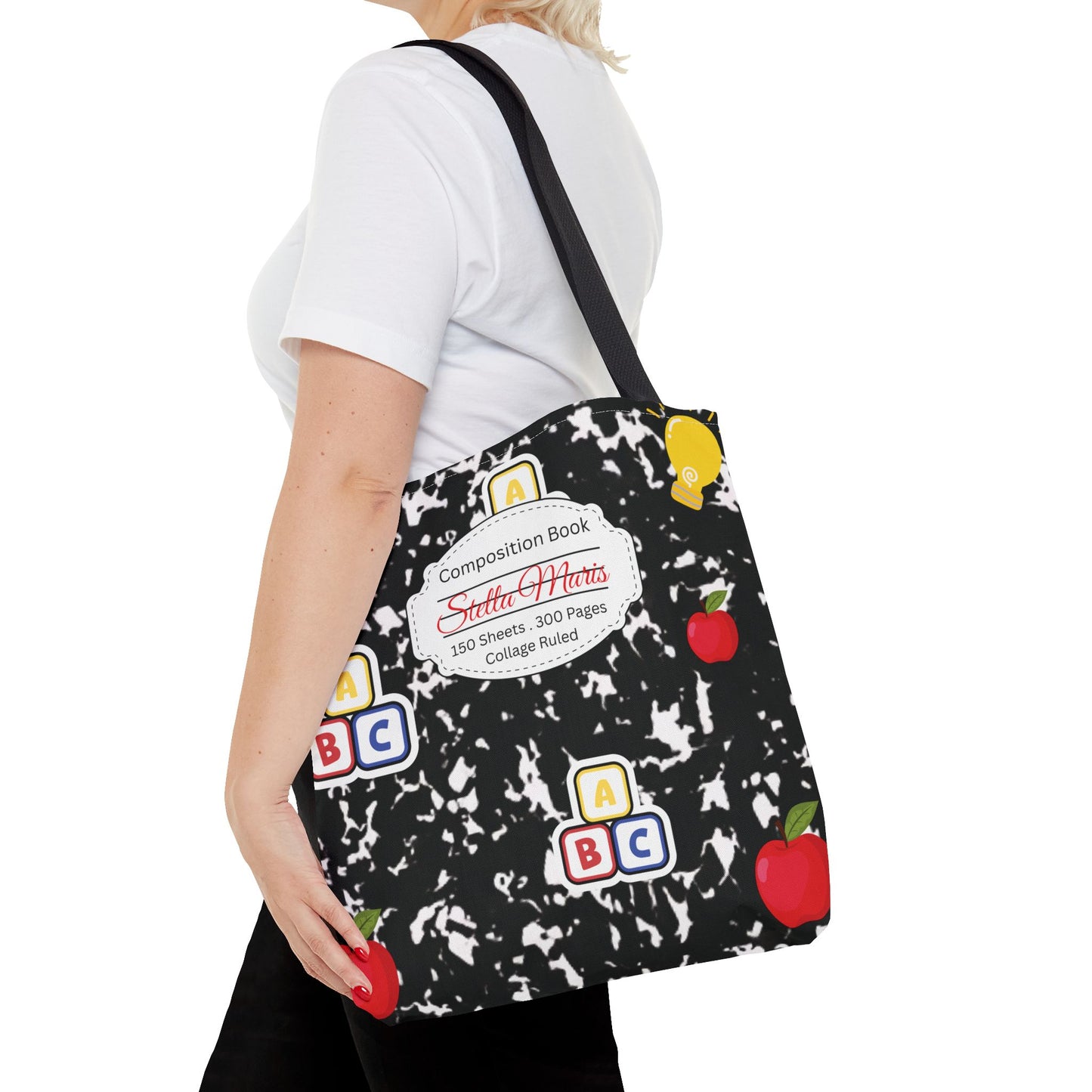 Personalized Composition Book InspiredTote Bag, Back to School Tote, Teacher Gift, Kids Bag, Custom Name Bag, Educational Accessories, Back to School Tote Bag.