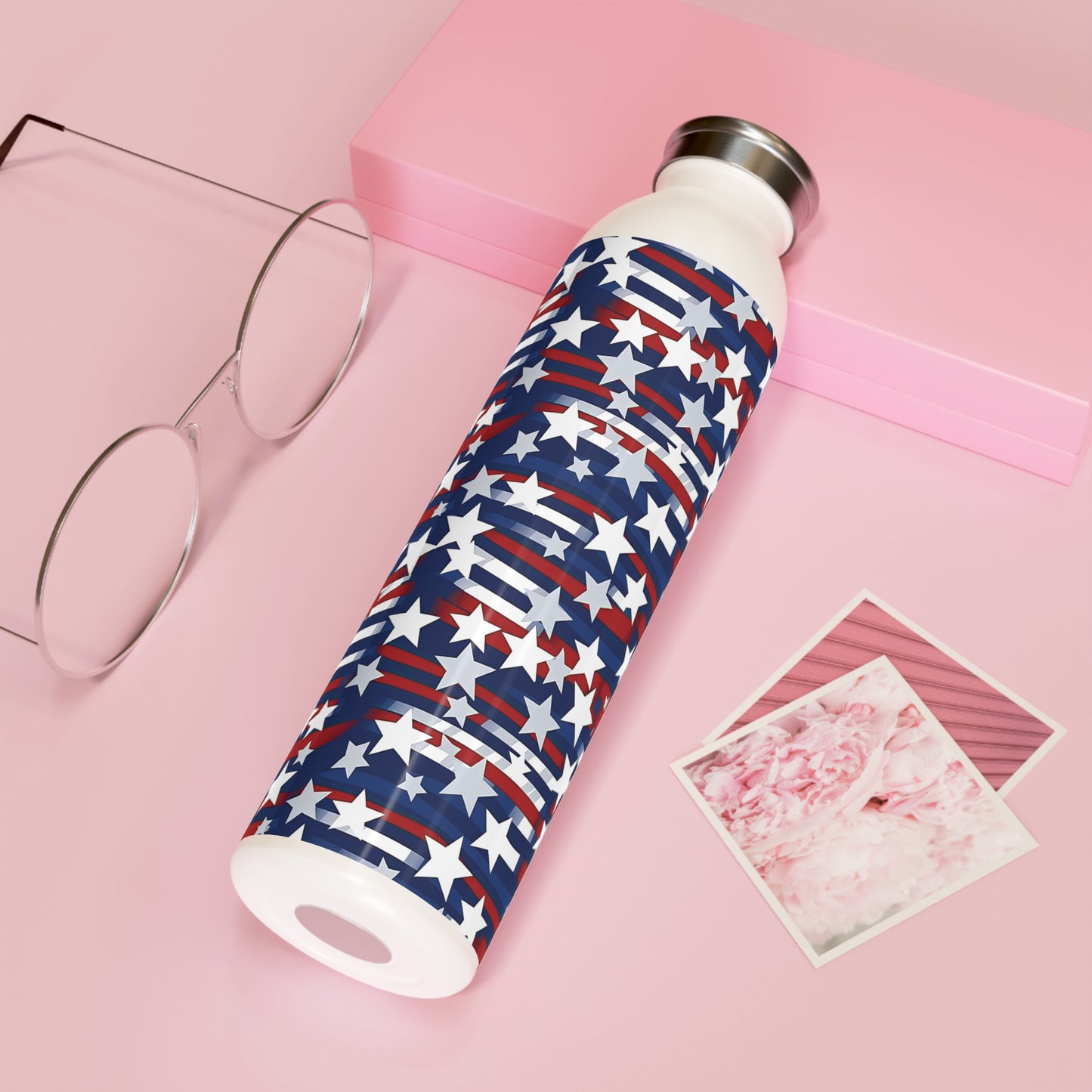 Patriotic Waves Slim Water Bottle