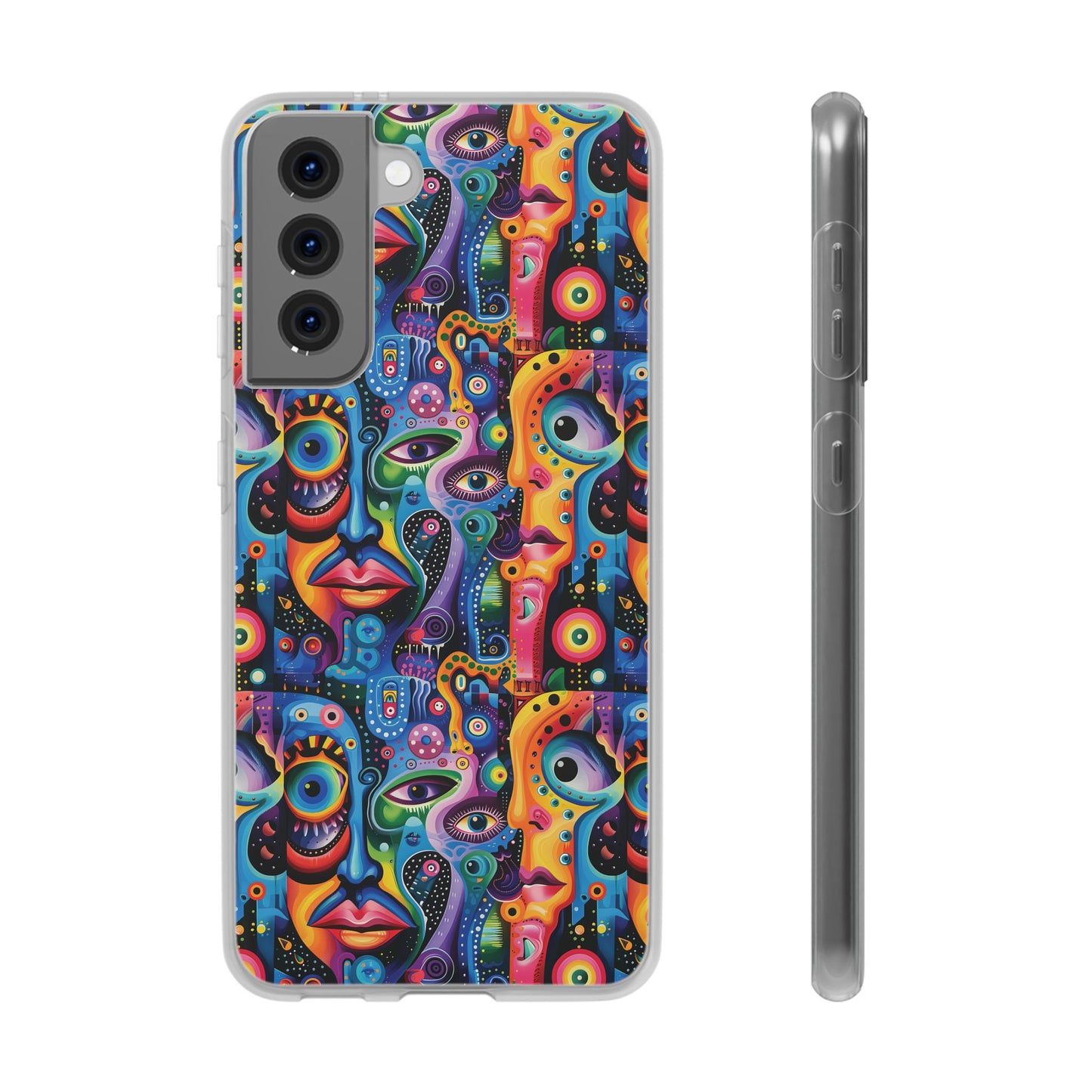 Psychedelic Visions Flexi iPhone and Samsung Case - Colorful Abstract Design.