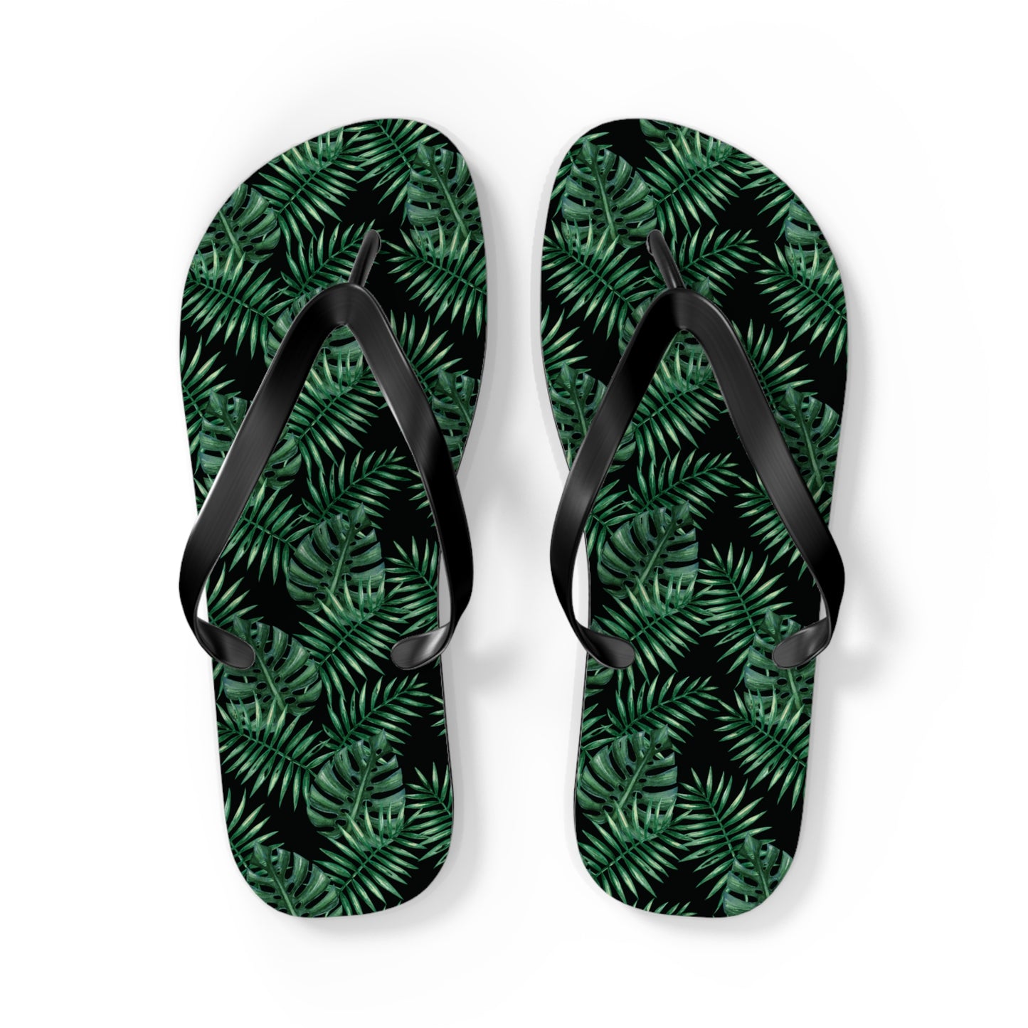 Black Tropical Bliss Flip Flops