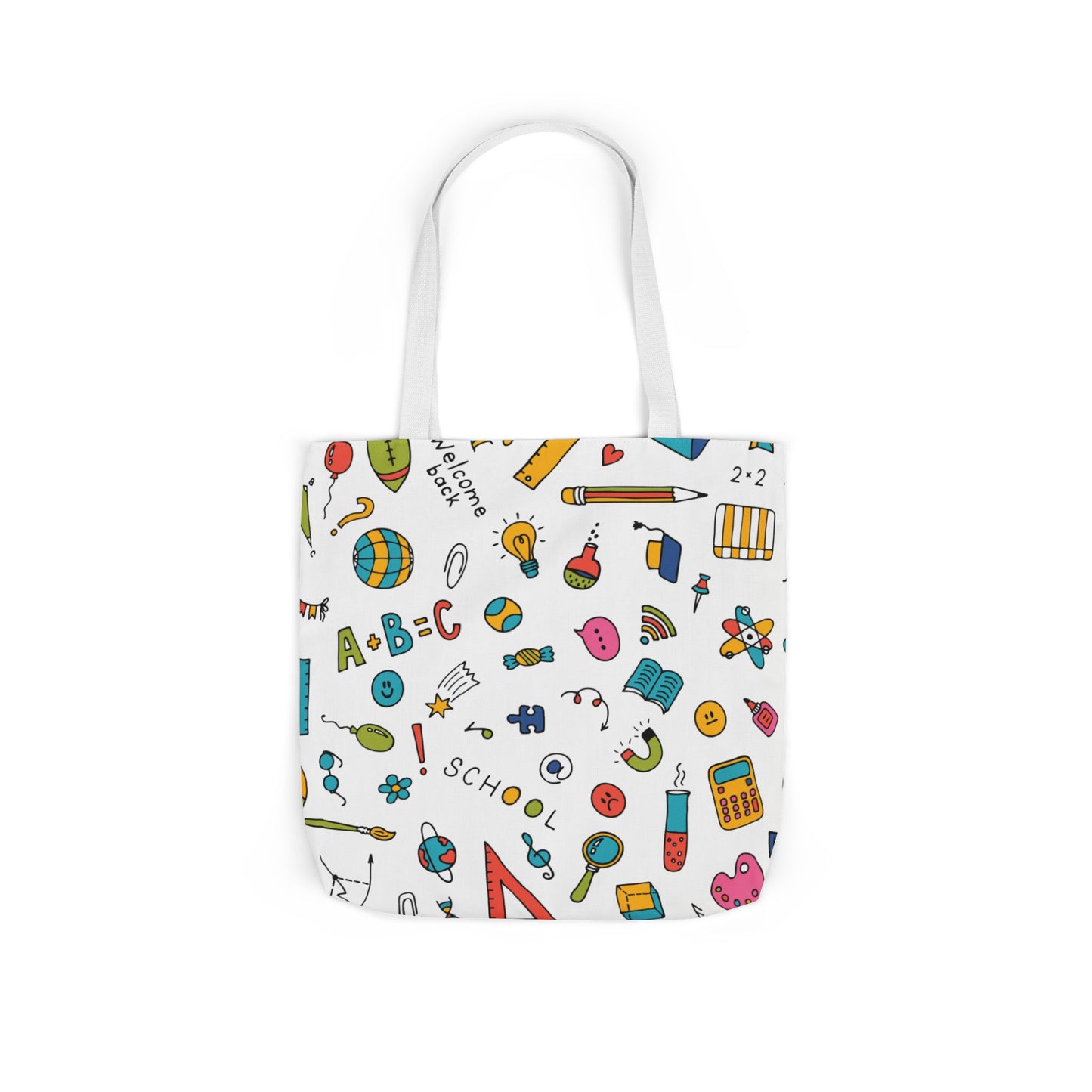 Personalized Classroom Couture Composition Book Inspired Canvas Tote Bag with Colorful Straps, Cute School Bag, Eco-Friendly Tote, Back to School Shopping Bag, Teacher Gift Idea